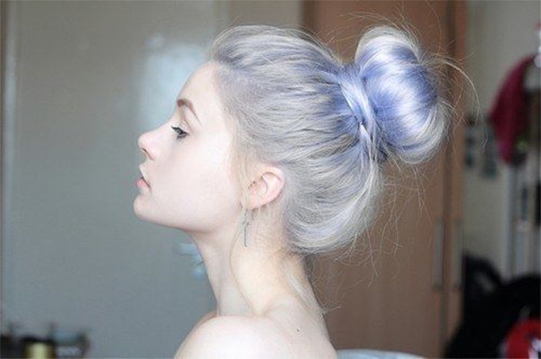 Silver-hair-color-with-pastel-blue-plus-a-high-bun-the-looking-is-so-nice
