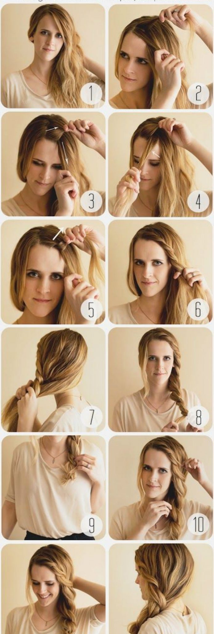 как сделать косу на бок